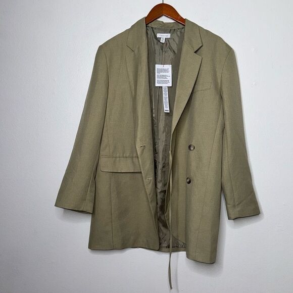 Topshop Blazer Oversized Asymmetrical Professional Business Jacket Size 6 - Picture 5 of 16